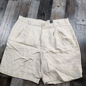 Mens Jos A Bank Travel Collection size 40 Linen Pleated Shorts
